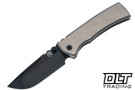 Chaves Integral Redencion 229 - Bright Stonewashed Titanium - Black Stonewashed DLC Drop Point M390 Blade