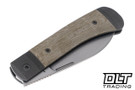 Jack Wolf Diamondback Jack - Green Linen Micarta - Stonewashed Blade