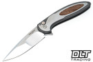 Pro-Tech Custom Cambria 2 - Stainless Steel Handle - Maple Burl Inlay - Compound Ground Blade