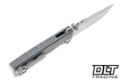 Chaves Integral Redencion 229 - Stonewashed Titanium -  Belt Satin Drop Point M390 Blade