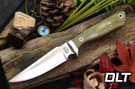 Bark River Lionhound 4V Green Cnavas Micarta - Red Liners - Mosaic Pins