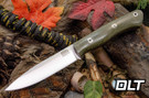 Bark River Aurora MagnaCut Green Canvas Micarta - Red Liners - Mosaic Pins