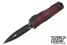 Microtech 1242-1RDX51S Cypher II D/E - Red X-51 Handle - Tumbled Black Blade