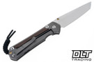 Chris Reeve Large Sebenza 31 - Tanto - Glass Blasted Titanium - Macassar Ebony Inlay - #16 - Back