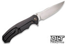 WE Knife 910E 037 - Black Titanium Handle - M390 Polished Bead Blasted Blade