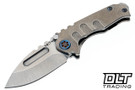 Medford Micro Praetorian T Drop Point - Tumbled MagnaCut - Tumbled Titanium - Flamed Hardware & Clip