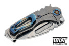 Medford Micro Praetorian T Drop Point - Tumbled MagnaCut - Tumbled Titanium - Flamed Hardware & Clip