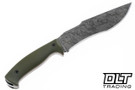 Work Tuff Gear Lanzeta NC - APO washed SK85 Blade - OD Green Grip - Black Kydex