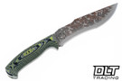 Work Tuff Gear Lanzeta NC - Splatter APO SK85 Blade - Zombie Green Camo with Rugged Texture - Black Kydex