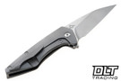 Koenig Mini Goblin - Sea Patterned Titanium - Burnished M390 Blade - Polished Flats - Silver Hardware - Blasted Clip