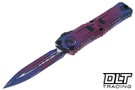 Microtech 1142-1PUCOMICS Combat Troodon D/E Gen III - Signature Series - Purple Comic Strip Cel Shade Handle - Cerakote Blade