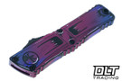 Microtech 1142-1PUCOMICS Combat Troodon D/E Gen III - Signature Series - Purple Comic Strip Cel Shade Handle - Cerakote Blade