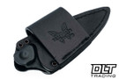 Benchmade Dacian black leather sheath.