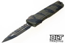 Microtech Luminary ZBP D/E Full Serrated Cerakote - Tiger Stripe Camo - Signature Series