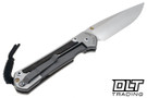 Chris Reeve Large Sebenza 31 - Polished Titanium & Blade - Bog Oak Inlay - #9 - Back