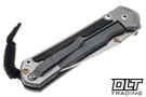Chris Reeve Large Sebenza 31 - Polished Titanium & Blade - Bog Oak Inlay - #9
