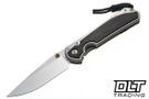 Chris Reeve Large Sebenza 31 - Polished Titanium & Blade - Bog Oak Inlay - #20