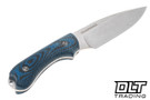 Bradford Guardian 3 MagnaCut High Hardness - 3D Microtextured Black & Blue G-10 - False Edge Grind - Stonewashed