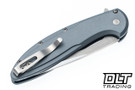 Pro-Tech Cambria 2 Flipper - Grey Aluminum Handle - TechnoCarbo Inlay - Black Lip Pearl Button