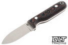 LT Wright Bushbaby 3V - Flat Grind - Python Red Micarta - Matte