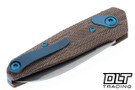 Jens Anso Aros RWL34 - Natural Micarta - Blue Accents #852