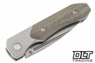 Griffin 1946 X Series Slipjoint S90V - Stonewashed - Green Canvas Micarta