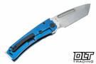 Medford Marauder Tanto - Tumbled MagnaCut - Blue Titanium - Black Hardware - DLC Clip