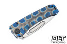 Medford Marauder Tanto - Tumbled MagnaCut - Flamed & Blue - Black Hardware - Flamed Clip