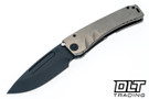 Medford Marauder Drop Point - DLC MagnaCut - Tumbled Titanium - Black Hardware - DLC Clip
