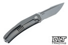 Tashi Bharucha Large Krypton Kickstop Flipper - Hand Rubbed Elmax Blade - Titanium Handle - Carbon Fiber Inlay