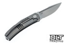 Tashi Bharucha Small Krypton Kickstop Flipper - Hand Rubbed Elmax Blade - Slotted Titanium Handle