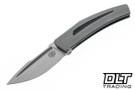 Tashi Bharucha Small Krypton Kickstop Flipper - Hand Rubbed Elmax Blade - Titanium Handle - Carbon Fiber Inlay