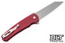Pro-Tech Malibu Flipper Knife with Red textured handle and Pearl button Lock Pro-Tech Malibu Flipper Knife with Red textured handle and Pearl button Lock