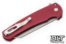Pro-Tech Malibu Flipper Knife with Red textured handle and Pearl button Lock Pro-Tech Malibu Flipper Knife with Red textured handle and Pearl button Lock