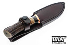 Mike Malosh Custom Alaskan Style Hunter - Stag Handle - W2 Forged Blade - Copper Guard
