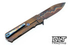 Medford TFF-4 Drop Point - Vulcan S45VN - Bronze Flamed Cobblestone Sculpting - Flamed Hardware & Clip
