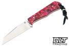 Jack Wolf Collusion - Red Abalone - Belt Satin S90V Blade