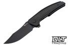 Reate Jack Jr. - Black Aluminum - Carbon Fiber Inlay - Black DLC Blade - Black Pivot Collar