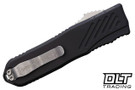 Guardian Tactical Auto Recon 035 G2 OTF- Stonewashed Partially Serrated - MagnaCut Spear Point Blade - Black Aluminum