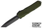 Guardian Tactical Auto Recon 035 G2 OTF- Stonewashed MagnaCut Tanto Blade - OD Green Aluminum