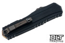 Microtech 1242-16MS3 Cypher II D/E Baker Hefted Alloy - DLC Hardware - Bronze Accents - Black Handle