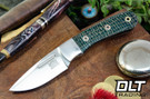 Bark River Essential MagnaCut Forest Green Burlap Micarta - Mosaic Pins