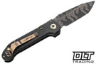 Microtech 1136-16MS1 lLUDT T/E Marfione Select - Baker Forge Coppermai Damascus - Carbon Fiber - Bronze Accents