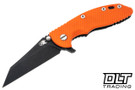 Hinderer 3.5" XM-18 No Choil Wharncliffe 20CV - Battle Black DLC - Orange G-10