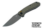 Zero Tolerance 0512OL Auto - Olive Green Micarta - Stonewash Cru-Wear Blade