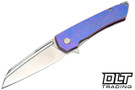 MachineWise Mojave - Blurple with Pink Distress - Smooth Titanium - Stonewash S90V Blade