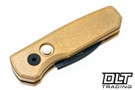 Pro-Tech Runt 5 - Bronze Handle - Black Blade - Mother of Pearl Button