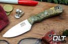 Bark River PSK EDC MagnaCut Gray & Mustard Maple Burl - Green Liners - Mosaic Pins
