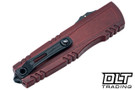 Microtech 1270-1WCMS Luminary ZBP D/E - Weathered Crimson Cerakote Handle - Tritium Insert Button - Signature Series