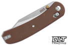 KNAFS Lander 2 - Paper Micarta - Two Tone S35VN Clip Point Blade - Clutch Lock